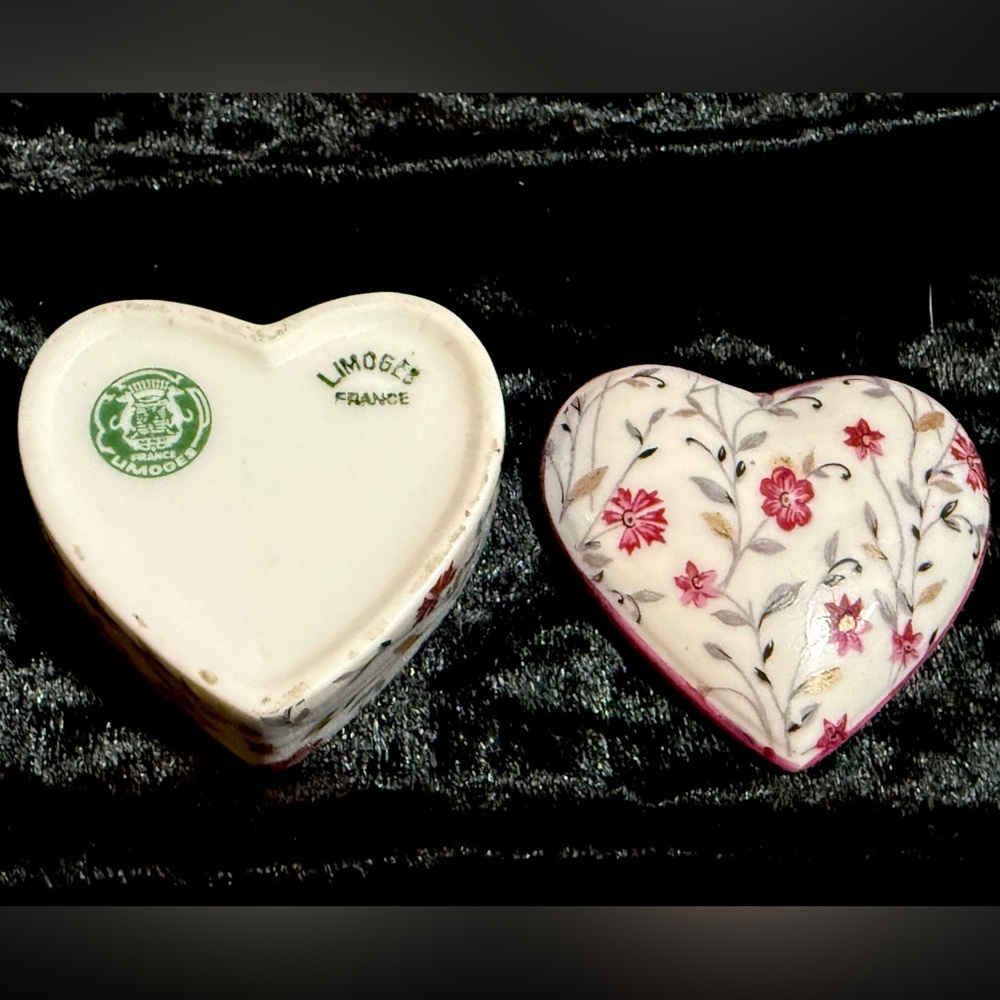 Vintage Limoges France Lidded Trinket Box Heart